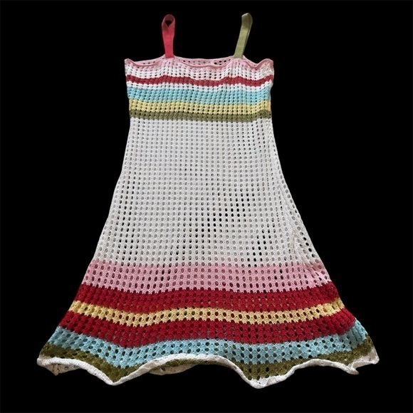 Colorful Striped Crochet Dress - Picture 1 of 7
